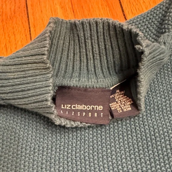 Liz Claiborne Cotton Sweater Women’s Blue Knit Pullover XL - Picture 2 of 5